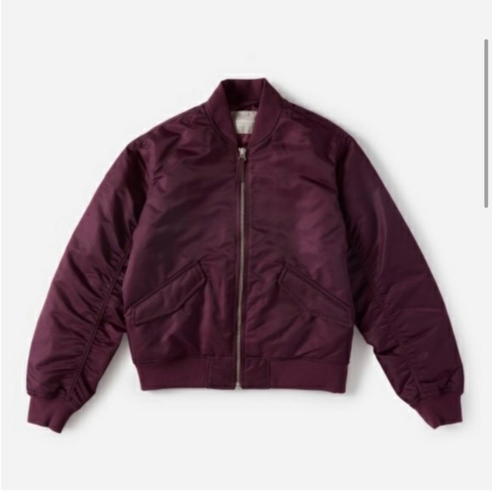 Everlane Women's Bomber Jacket in Eggplant